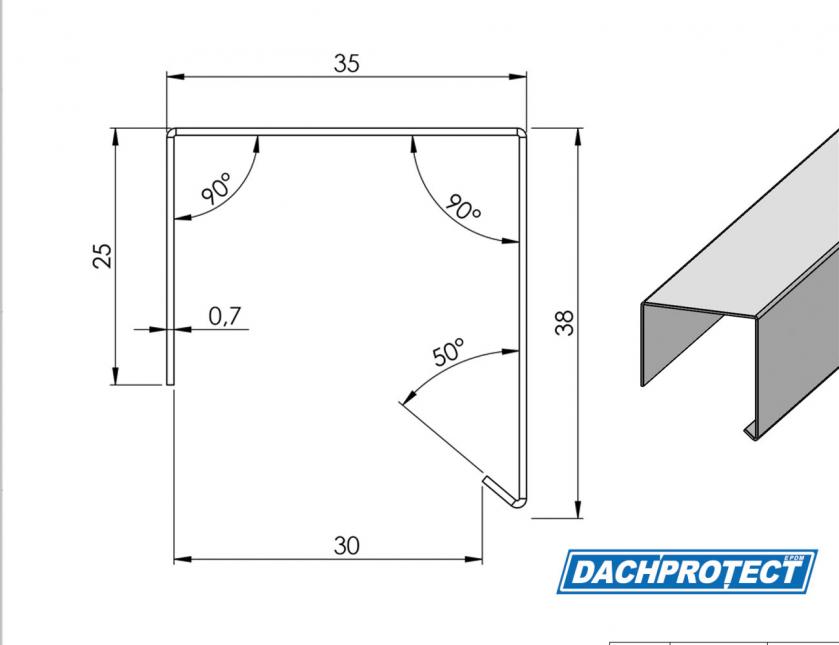 Dachrandprofil CUBE Anthrazit RAL 7016